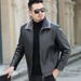 "Men's Genuine Goat Leather Jacket – Classic Short Lapel Design With Fur & Velvet Lining, Mid-Length Casual Coat For Winter"_viptrois.com