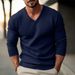Men's Clothing Knitted Sweater V Neck Slim Thin Men's Slim Fit V-Neck Knit Sweater Lightweight Long Sleeve Pullover For Autumn & Winter_viptrois.com