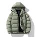 Men's Clothing New Winter Thick Warm Cotton Padded Jacket Men's Trendy Solid Color Hooded Cotton Padded Jacket Men's Bread Coat Velcro_viptrois.com