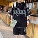 Men's Thin Sports Suit Trendy Casual Short Sleeve T-Shirt Set Summer Outfit_viptrois.com