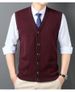Autumn Winter Knitted Button Cardigan Vest Waistcoat V-neck High-end Men's Sweater_viptrois.com