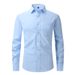 Men's Clothing Long Sleeved White Shirt For Men With Four Sided Elastic Anti Wrinkle Solid Color Business Casual Loose Outerwear Shirt_viptrois.com