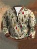 Pure Autumn Winter 2025 Digital Print Christmas New Fleece M's Sweatshirt Stand Collar Half Zip Long Sleeve Hley Jacket_viptrois.com