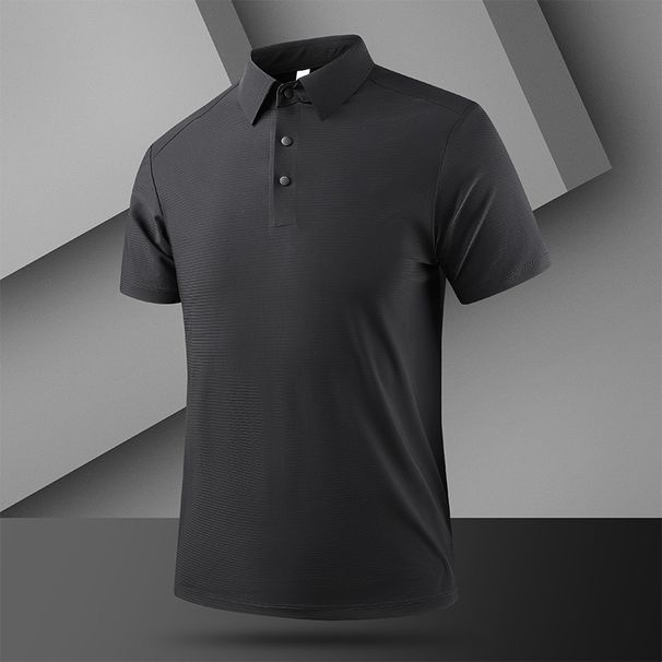 Men's Clothing Summer New Ice Silk Polo Shirt Men's Nylon Lapel T Shirt Short Sleeve Business Casual High Quality T Shirt Tops_viptrois.com