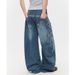 Tassel Ripped Jeans Men's Summer New Loose Straight Washed Old High Street Street Wide Leg Long Pants Trend_viptrois.com