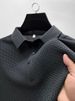 Foreign Trade Seamless Ice Silk Short Sleeved T Shirt Men's Summer Business Casual Elastic Anti Wrinkle Breathable Round Neck Thin Top_viptrois.com