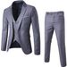 Business casual suit three-piece groomsman wedding one-button suit S-6XL_viptrois.com