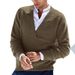 Men's Slim-Fit V-Neck Sweater – Winter Knit Pullover With Ribbed Hem (S-XXXL, 7 Colors) | Classic British Style Long Sleeve Top_viptrois.com