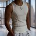 Men's Clothing Thread Slim Vest Ribbed Slim Fit Sleeveless Undershirt - Athletic Training Muscle Tee For Gym Casual Wear (White, Black, White+Black)_viptrois.com