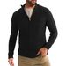 Men's Slim-Fit Knit Cardigan – Modern Quarter-Zip Pullover (S-XXXL, White/Black/Navy/Charcoal/Khaki)_viptrois.com