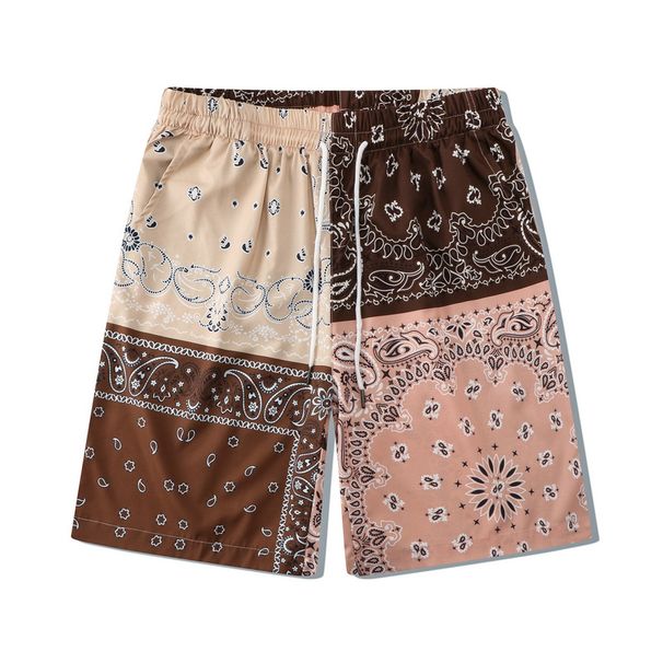 Men's Clothing Summer Beach Loose Shirt Suit Digital Printing Patchwork Cashew Flower Casual Shorts Cardigan Suit_viptrois.com