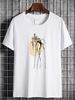 Salvador Dali Elephant Line Drawing (1948) Artwork T-shirt Graphic Homme Unisex Designer Clothes Versatile Streetwear Comfortable Casual Stretched_viptrois.com
