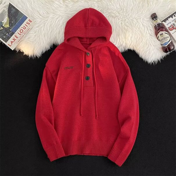 Men's Sweater Thick Autumn And Winter Style, Outer Hooded Pullover, Versatile And Fashionable Knit Sweater_viptrois.com