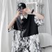 Summer National New Chinese Style Pan Button Spliced Short Fashion Print Loose Casual Half Sleeved Shirt_viptrois.com