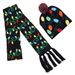Christmas hat scarf outdoor suit Christmas hat children's colorful scarf with fur ball hat LED colored light_viptrois.com