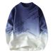 Men's Gradient Knit Sweater – Slim Fit Long Sleeve Pullover (Khaki/Black-White/Green/Blue, M-4XL)_viptrois.com