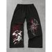 Urban Streetwear Drop-Crotch Pants For Men – Oversized Cotton Hip-Hop Joggers With Drawstring Waist (Black/Gray, S-XXXL)_viptrois.com