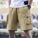 Men's Clothing Nylon Elastic Waist Large Pockets Shorts_viptrois.com