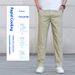 Men's Comfortable Straight Fit Trousers - Breathable Polyester, Stretchable & Wrinkle-Resistant For Business Casual Wear (Black, Khaki, Gray)_viptrois.com