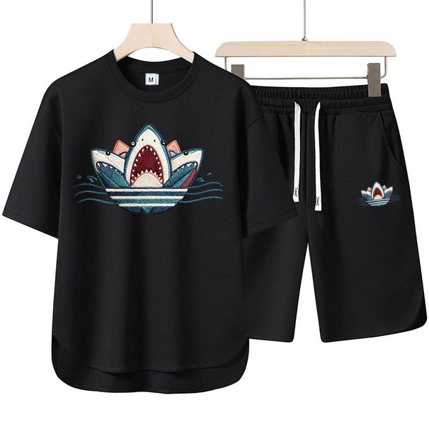 Summer Short Sleeved Shorts Set For Couples, Light Luxury Casual Sports Two-piece Set, High-end Design_viptrois.com