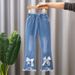 Mother&Kids Children's jeans for girls Large children wide leg pants for baby casual girls flared long pants_viptrois.com
