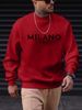 Men's MILANO Casual Sweatshirt Soft Polyester Long Sleeves Crew Neck_viptrois.com