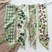 Fresh Green Floral White-Enhancing Silk For Women New Long Strip Hair Tie Decorative Small Neck Scarf_viptrois.com