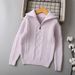 Half Zipper Twisted Knitted Girls Sweater For Middle And Large Children Autumn And Winter Children's Sweater New Children's Clothing_viptrois.com
