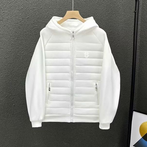 Men's Clothing 25 New Winter Men's Trendy Lightweight Loose Versatile Casual Hot Bead Printing Hooded Cotton Coat_viptrois.com