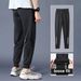 Männer Casual Hosen 2025 Sommer Trendy Einfarbig Eis Seide Kleine Füße Lose Fit Schnell Trocknend Jogginghose Elastische Hosen_viptrois.com