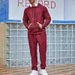 Men's Clothing Autumn and Winter Casual Men's Sweater Suit Solid Color Loose Hooded Sports Suit_viptrois.com