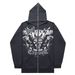 Hoodie Sweatshirt Gothic High Street Full Zipper Oversized Unisex Streetwear Y2 Jacket_viptrois.com