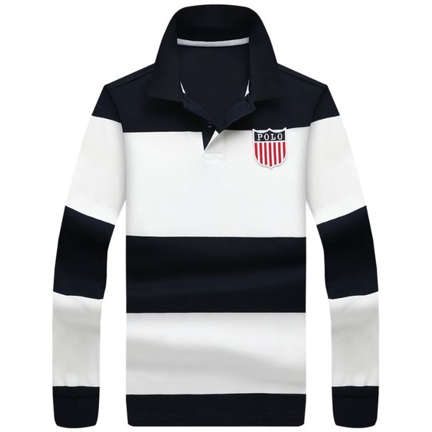 Men's Clothing High End Paul Contrast Color Knitted Long Sleeve Autumn New Casual Warm Loose Lapel Polo Shirt Men_viptrois.com