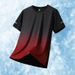 Men's Clothing Ice Silk Quick Drying Sports Round Neck Short Sleeved Large Size Gradient Camouflage Print Short Sleeved_viptrois.com