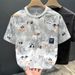 Personalized Fashion Printed Design Top Summer New Trend Casual Versatile Short-sleeved Niche Crew Neck Men's Trendy T-shirt_viptrois.com