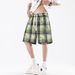 Men's Clothing 2025 Summer New Men's American Tie Dye Plaid Shorts Trendy Brand Fashion Loose Large Size Shorts Men's Pants_viptrois.com