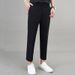 Men's Slim Fit Cropped Trousers Casual Black Business Style Trendy Mature Suit Bottoms_viptrois.com