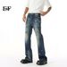 EF JEANS | 2025 Spring New American Street Irregular Tie-dye Ripped Jeans Slightly Loose Tide_viptrois.com