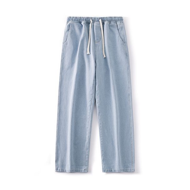 Men's Summer Lightweight Retro Straight Leg Jeans With Drawstring & Relaxed Fit_viptrois.com