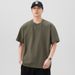 American Cotton Pure Color Simple Short Sleeved For Men, Loose Round Neck Casual Versatile Five Quarter Sleeve T-shirt_viptrois.com