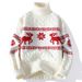 Men’s Winter Knit Sweater With Cartoon Jacquard – High Neck Pullover, Long Sleeve, Thickened Fleece-Lined (M-4XL, 5 Colors, Machine Washable)_viptrois.com