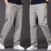 Men's Clothing Casual Loose Straight Pants Multi Pocket Large Size Thin Spring And Summer Solid Color Overalls_viptrois.com