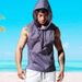 Men's Clothing Fashion Vest With Hood Semi Transparent Sports Sleeveless Loose Beach Tops_viptrois.com