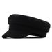 Autumn Winter New Simple Solid Color Military Hat Women British Style Plain Casual Versatile Flat Top Baseball Cap_viptrois.com