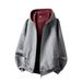 Men's Clothing Heavyweight Contrast Color Lining Hooded Sweatshirt Men's Autumn Loose Casual Cardigan Jacket Silhouette Trendy Coat_viptrois.com