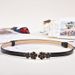Genuine leather women's belt simple cowhide black fashion decoration with dress outer wear waist thin belt trendy_viptrois.com