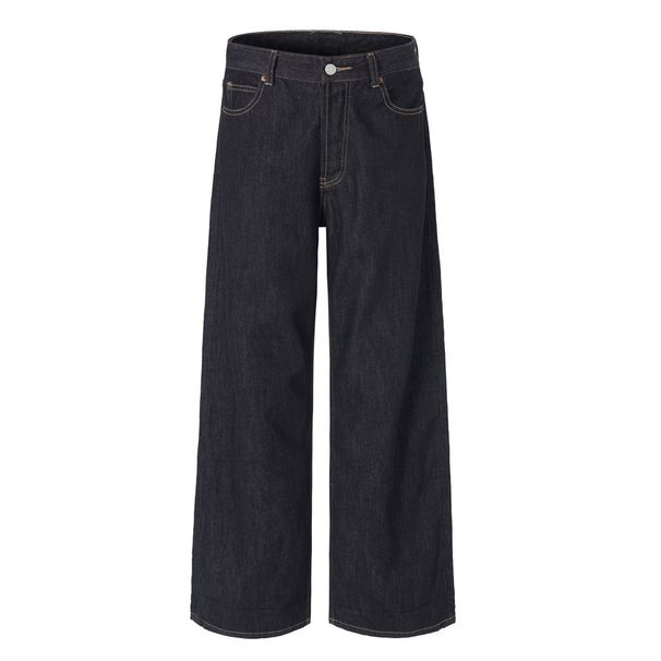 American Style Original Color Denim Straight-Leg Men's Cleanfit Trend Loose Simple Button Front Casual Pants_viptrois.com