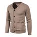 Men's Slim Fit V-Neck Cardigan – Lightweight Knit Sweater For Layering & Smart Casual Wear_viptrois.com