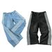 Retro Streetwear Striped Jeans - Vintage Inspired Wide Leg Denim Pants With Distressed Wash Authentic Vintage Wash_viptrois.com