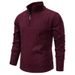 Men's Stand-Collar Half-Zip Knit Sweater – Relaxed Fit Thermal Lined Pullover (Breathable, Machine Washable, Colorfast)_viptrois.com